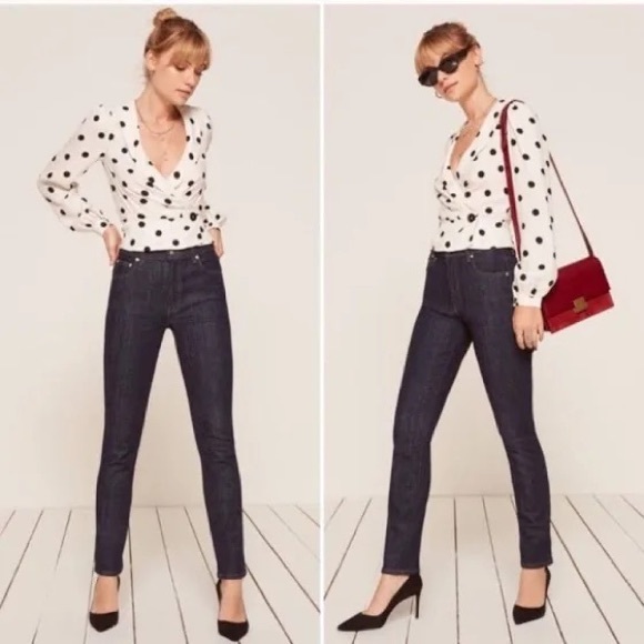 NWT reformation Hepburn skinny jeans dark wash cigarette pant - Picture 1 of 4